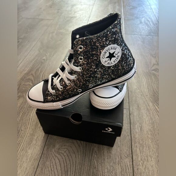 Converse Other - Converse girls  Black Glitter High-Top Sneakers